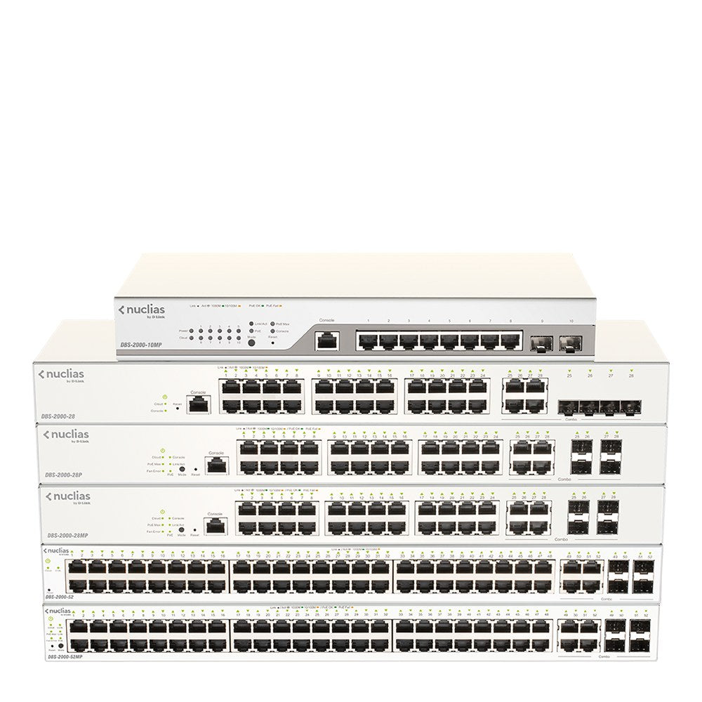 DBS-2000-28 - D-Link 28-Port Gigabit Nuclias Cloud Managed Switch with 28 RJ45 and 4 Combo SFP Ports