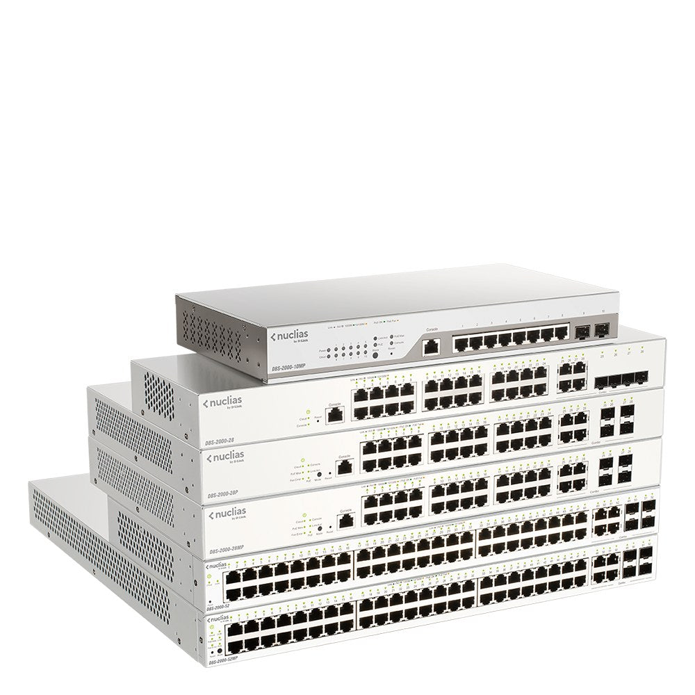 DBS-2000-52 - D-Link 52-Port Gigabit Nuclias Cloud Managed Switch with 52 RJ45 and 4 Combo SFP Ports