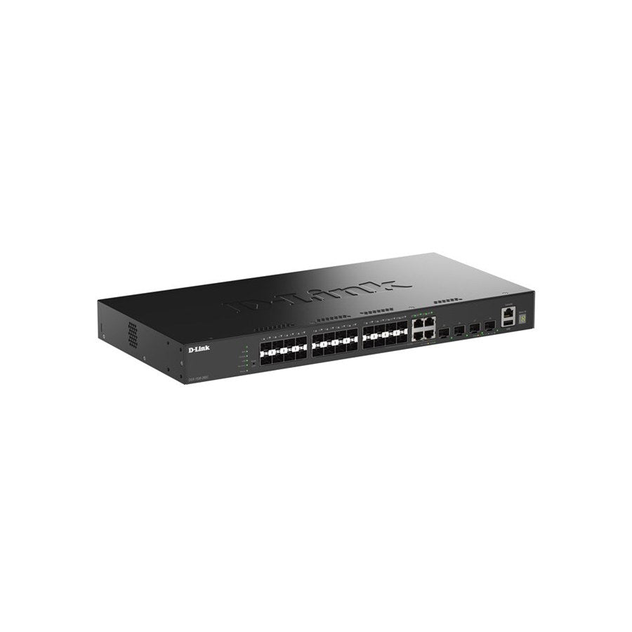 DGS-1530-28P - D-Link 28-Port Gigabit Smart Managed Stackable PoE+ Switch with 24 PoE+ Ports (370W) and 4 SFP+ Ports