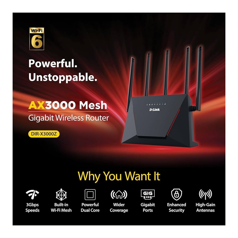DIR-X3000Z - D-Link AX3000 Mesh Wi-Fi 6 Router