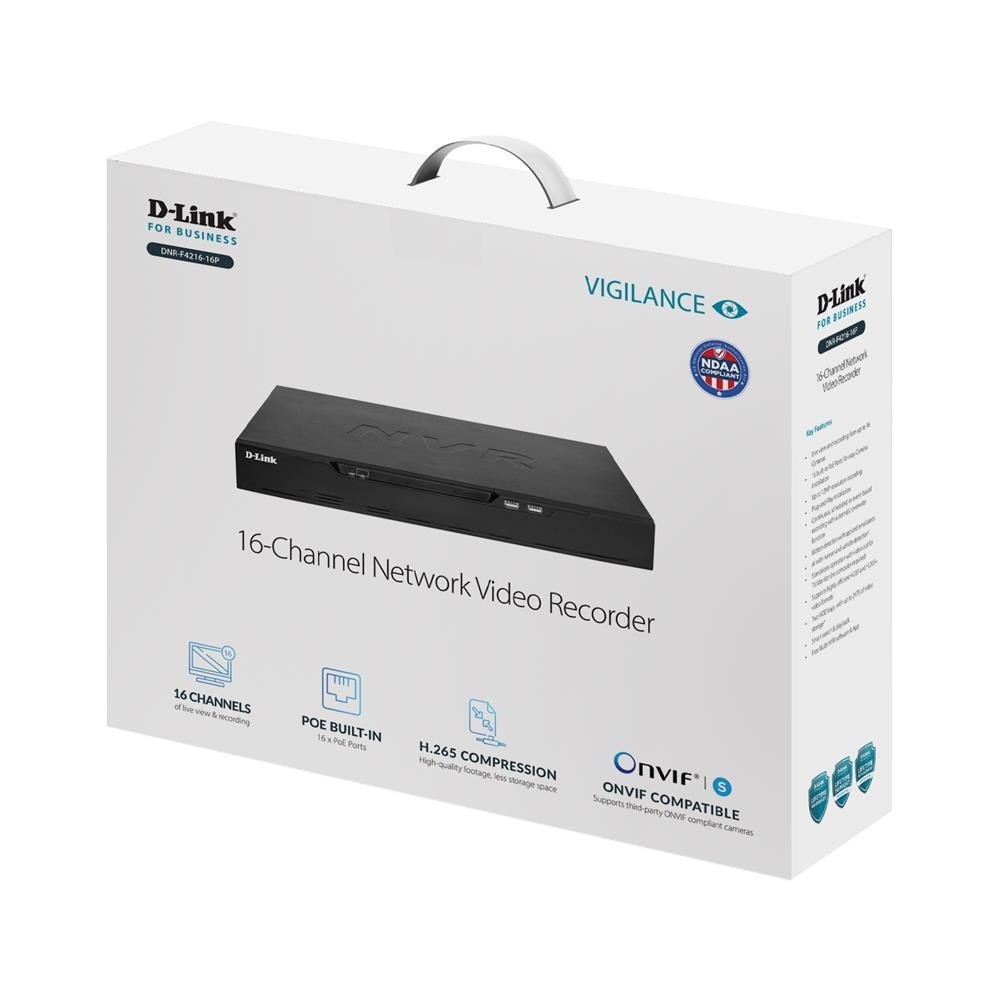 DNR-F4216-16P - D-Link 16-Channel H.265 Network Video Recorder with 16 PoE Ports