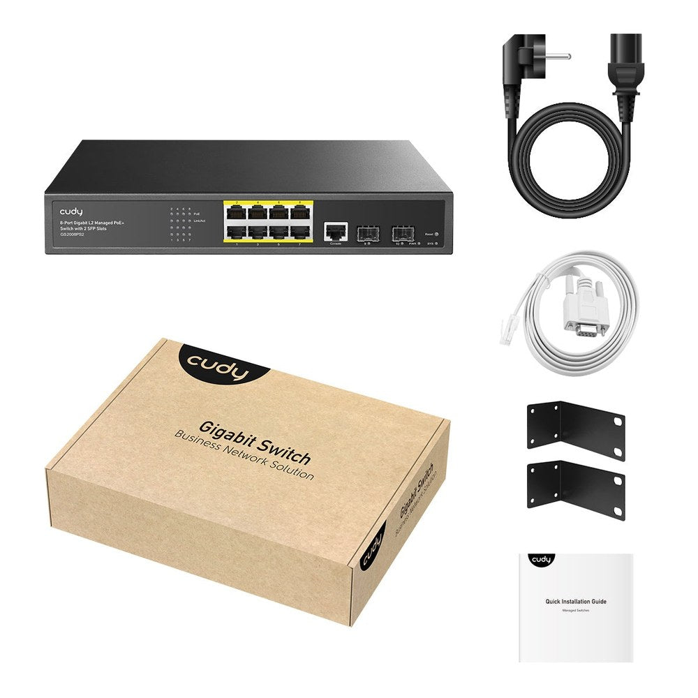 GS2008PS2 - Cudy 8-Port Gigabit Managed PoE+ Switch with 2 SFP