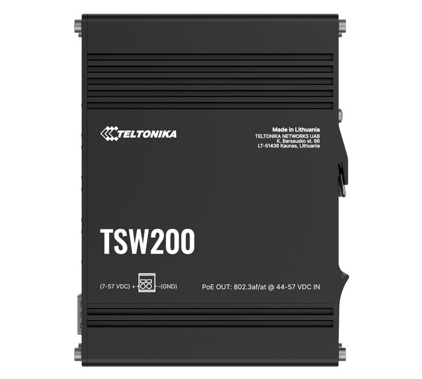 Teltonika TSW200 Industrial PoE+ Ethernet Switch, 2x SFP Ports, 8x PoE+ Ports with speeds up to 1000 Mbps, Power Up to 240 W, PSU excluded By Teltonika - Buy Now - AU $170.24 At The Tech Geeks Australia