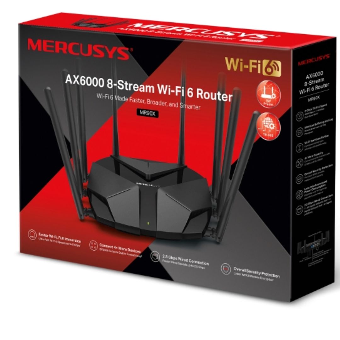 Mercusys MR90X AX6000 8-Stream Wi-Fi 6 Router, Up to 6 Gbps, MU-MIMO, OFDMA,WPA3 By TP-LINK - Buy Now - AU $150.75 At The Tech Geeks Australia