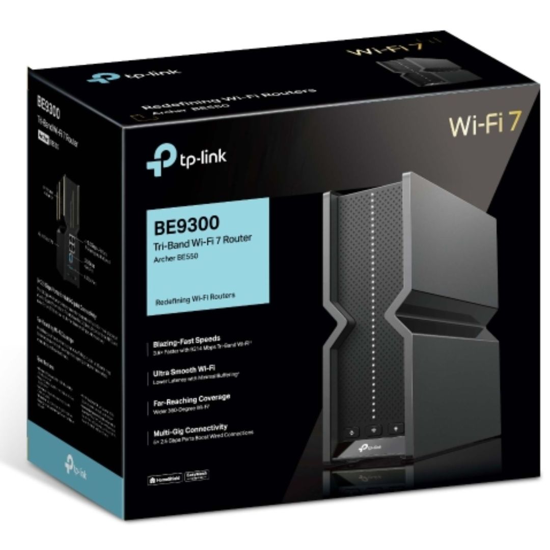 TP-Link Archer BE550 BE9300 Tri-Band Wi-Fi 7 Router (WIFI7) 574 Mbps at 2.4 GHz + 2880 Mbps at 5 GHz + 5760 Mbps at 6 , 6— Internal Antennas, 1.5 GHz By TP-LINK - Buy Now - AU $432.62 At The Tech Geeks Australia