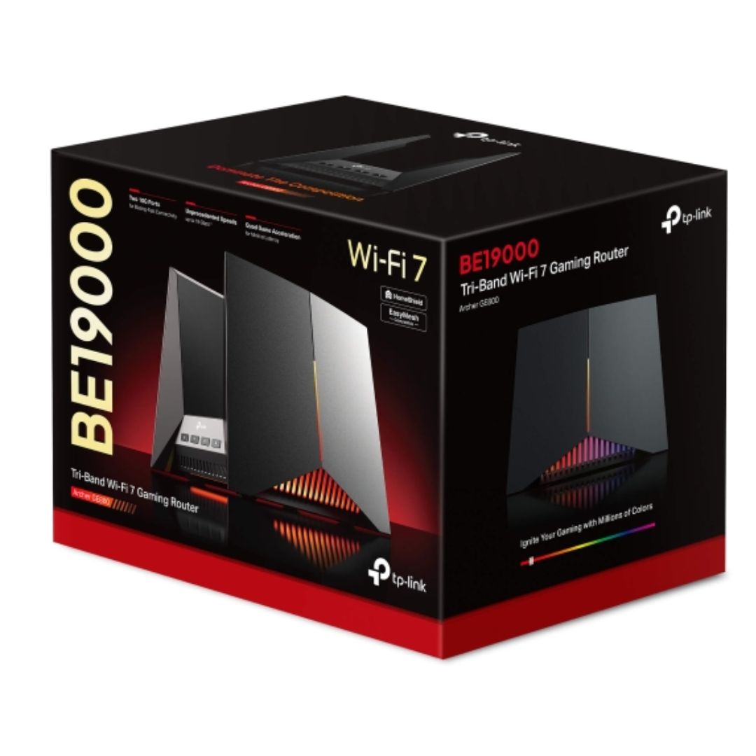 TP-Link Archer GE800 BE19000 Tri-Band Wi-Fi 7 Gaming Router (WIFI7) 1376 Mbps at 2.4 GHz + 5760 Mbps at 5 GHz + 11520 Mbps at 6 GHz, 8— Internal Anten By TP-LINK - Buy Now - AU $952.88 At The Tech Geeks Australia