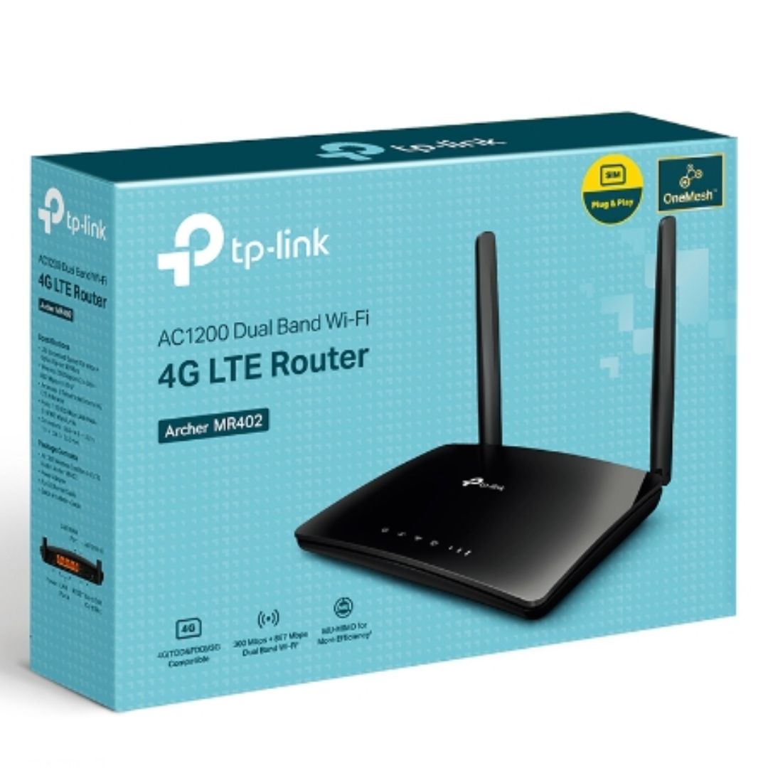 TP-Link Archer MR402 AC1200 Wireless Dual Band 4G LTE Router, 867 Mbps at 5 GHz + 300 Mbps at 2.4 GHz, 4G Cat4 150/50 Mbps By TP-LINK - Buy Now - AU $168 At The Tech Geeks Australia