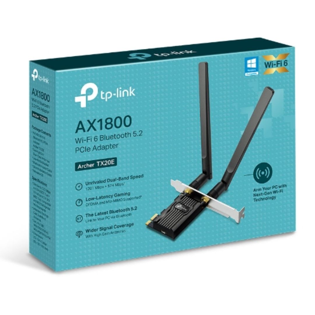 TP-Link Archer TX20E AX1800 Wi-Fi 6 Bluetooth 5.2 PCIe Adapter, 1201Mbps@5GHz, 574Mbps@2.4GHz By TP-LINK - Buy Now - AU $45.13 At The Tech Geeks Australia