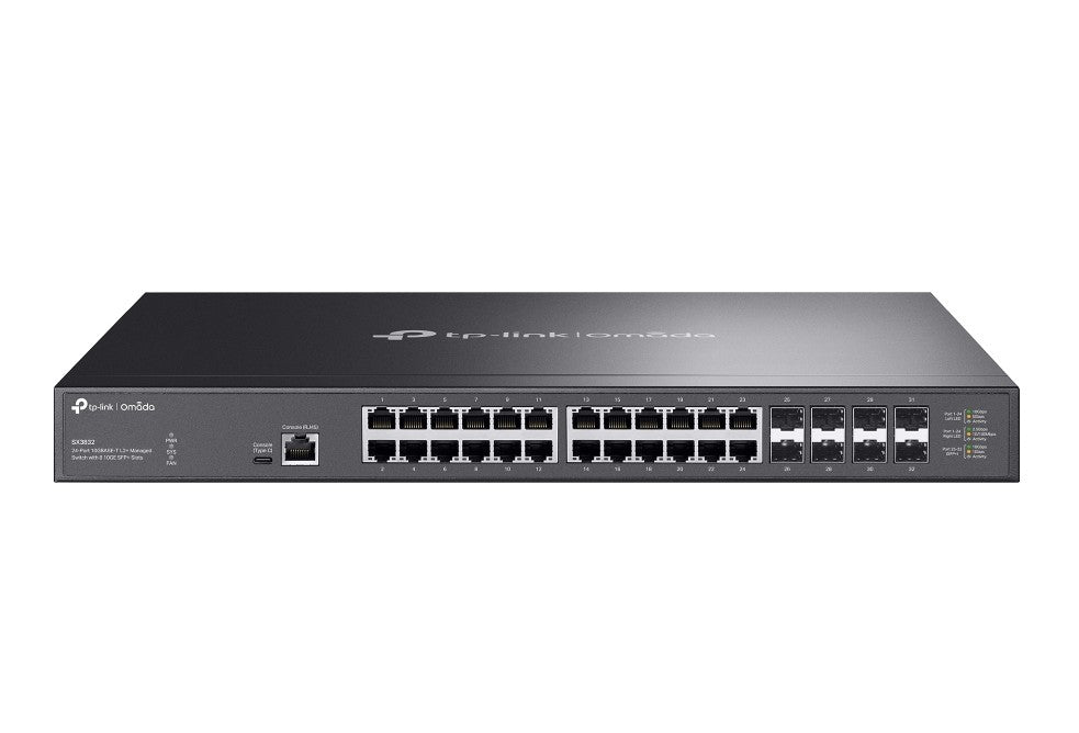 TP-Link SX3832 Omada 24-Port 10GBASE-T L2+ Managed Switch with 8 10GE SFP+ Slots (SX3832)ï¼›24— 1/2.5/5/10 Gbps RJ45 portsï¼›8— 1/10 Gbps SFP+ slots; 640 By TP-LINK - Buy Now - AU $2166.70 At The Tech Geeks Australia