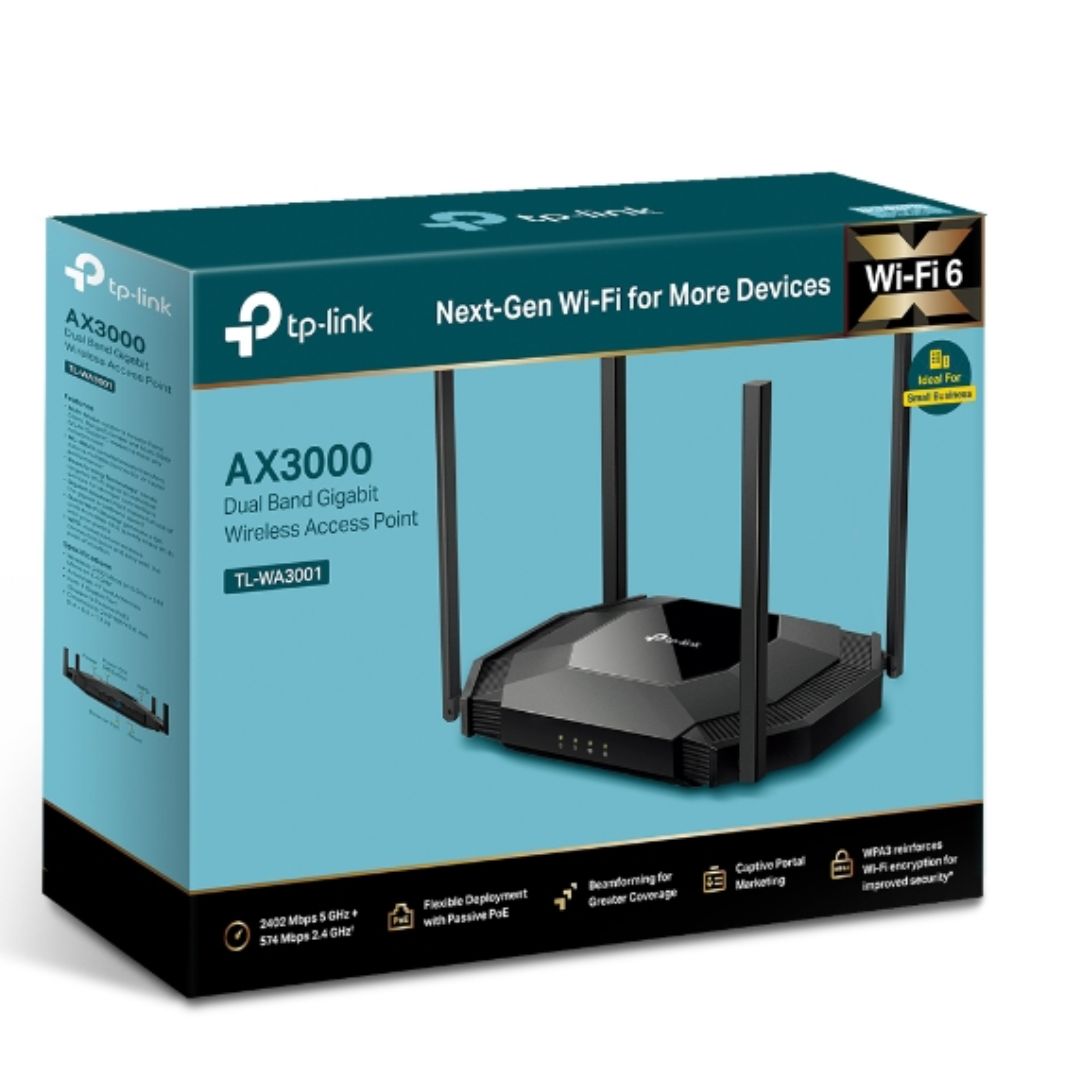 TP-Link TL-WA3001 AX3000 Gigabit Wi-Fi 6 Access Point, 3000 Mbps Dual Band WiFi , Passive PoE, Multiple Operation Modes By TP-LINK - Buy Now - AU $128.40 At The Tech Geeks Australia