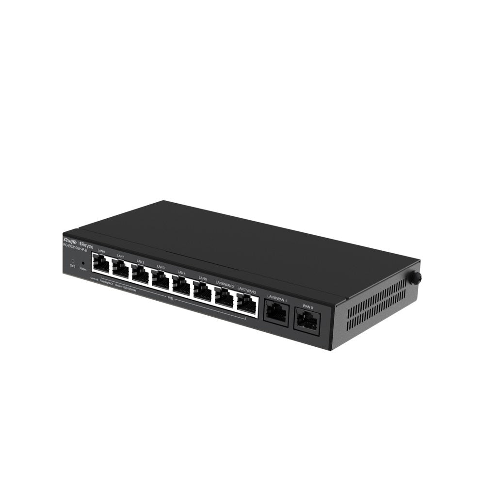 RG-EG310GH-P-E - Ruijie Reyee 10-Port Gigabit Cloud Managed PoE Office Router 350 Users 110W PoE 3 Year Warranty