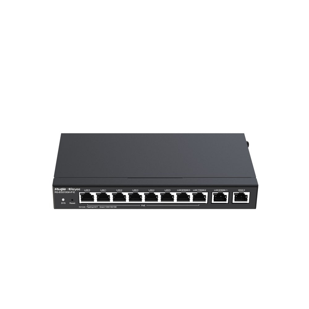 RG-EG310GH-P-E - Ruijie Reyee 10-Port Gigabit Cloud Managed PoE Office Router 350 Users 110W PoE 3 Year Warranty