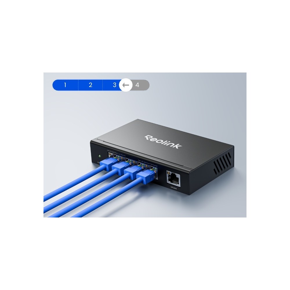 RLA-PS1E - Reolink 5-Port Unmanaged PoE Switch with 65W Power Budget