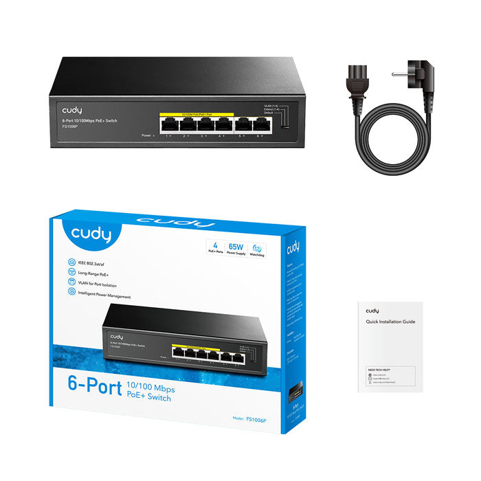FS1006P 3.0 Cudy 6-Port 10/100M PoE+ Switch, 65W By Cudy - Buy Now - AU $52.51 At The Tech Geeks Australia