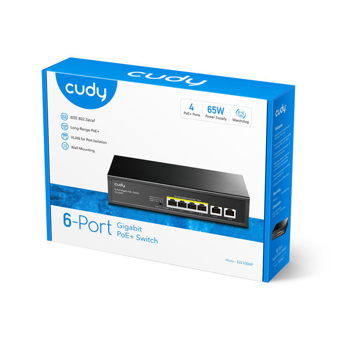 Cudy GS1006P 6-Port Gigabit PoE+ Switch, 65W By Cudy - Buy Now - AU $79.09 At The Tech Geeks Australia