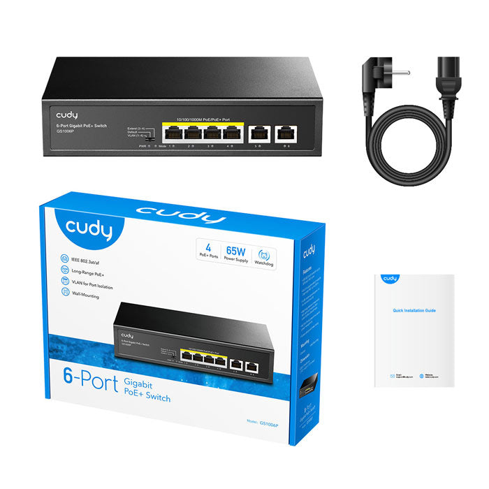 Cudy GS1006P 6-Port Gigabit PoE+ Switch, 65W By Cudy - Buy Now - AU $79.09 At The Tech Geeks Australia
