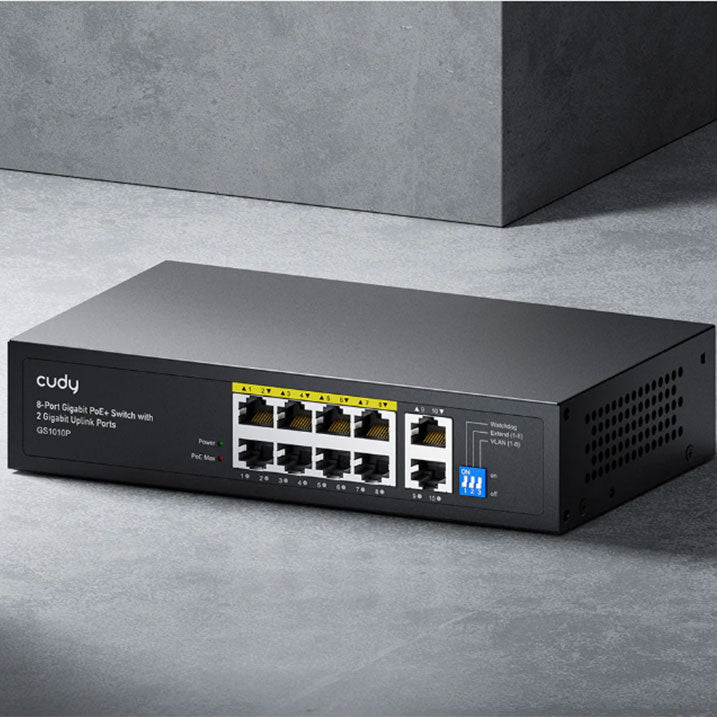 Cudy GS1010P 8-Port Gigabit PoE+ Switch with 2 Gigabit Uplink Ports 120W By Cudy - Buy Now - AU $106.44 At The Tech Geeks Australia