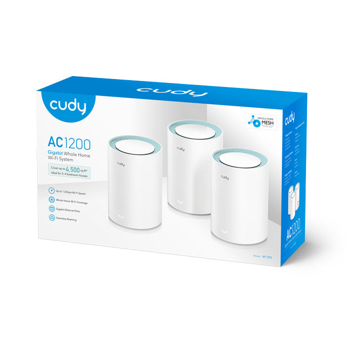 Cudy M1300 AC1200 WiFi Gigabit Mesh Solution with Gigabit Port (3-Pack) By Cudy - Buy Now - AU $199.85 At The Tech Geeks Australia