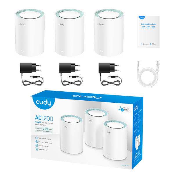 Cudy M1300 AC1200 WiFi Gigabit Mesh Solution with Gigabit Port (3-Pack) By Cudy - Buy Now - AU $199.85 At The Tech Geeks Australia