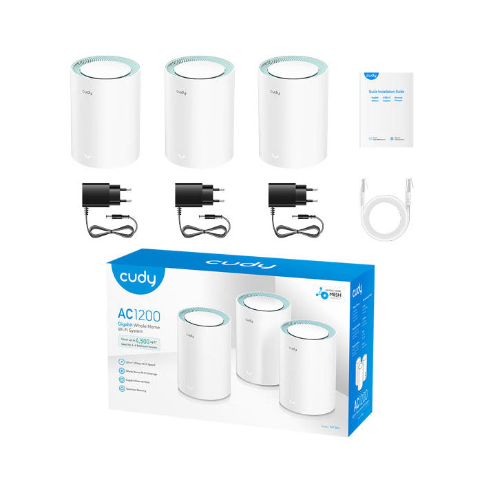 Cudy M1300 AC1200 WiFi Gigabit Mesh Solution with Gigabit Port (3-Pack) By Cudy - Buy Now - AU $222.28 At The Tech Geeks Australia