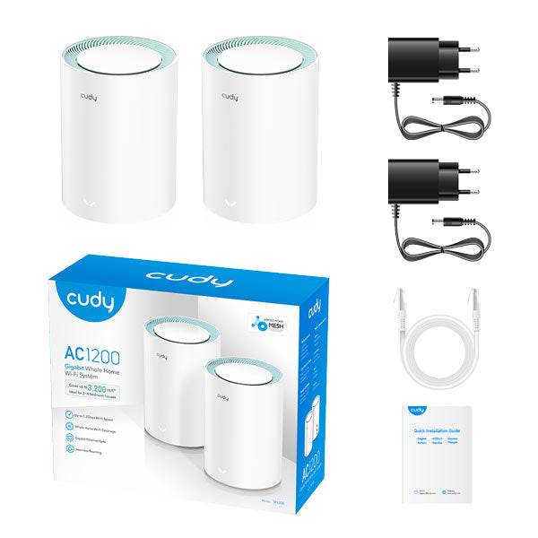 Cudy M1300 AC1200 WiFi Gigabit Mesh Solution with Gigabit Port (2-Pack) By Cudy - Buy Now - AU $137.19 At The Tech Geeks Australia