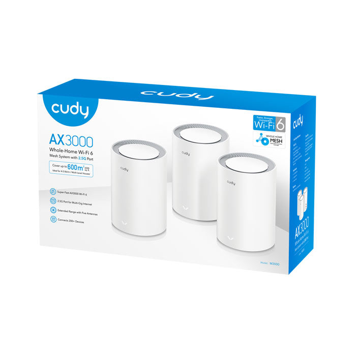 Cudy M3000 V2 AX3000 V2.0 WiFi 6 Mesh 2.5G Solution (3-Pack) By Cudy - Buy Now - AU $280.36 At The Tech Geeks Australia