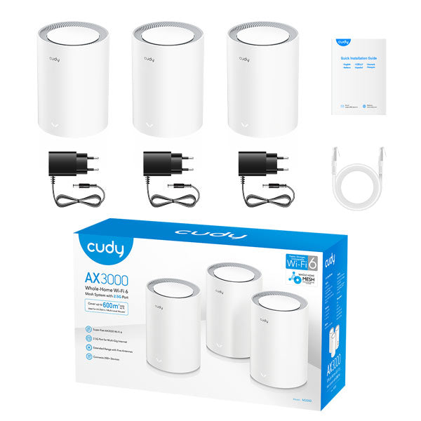 Cudy M3000 V2 AX3000 V2.0 WiFi 6 Mesh 2.5G Solution (3-Pack) By Cudy - Buy Now - AU $280.36 At The Tech Geeks Australia