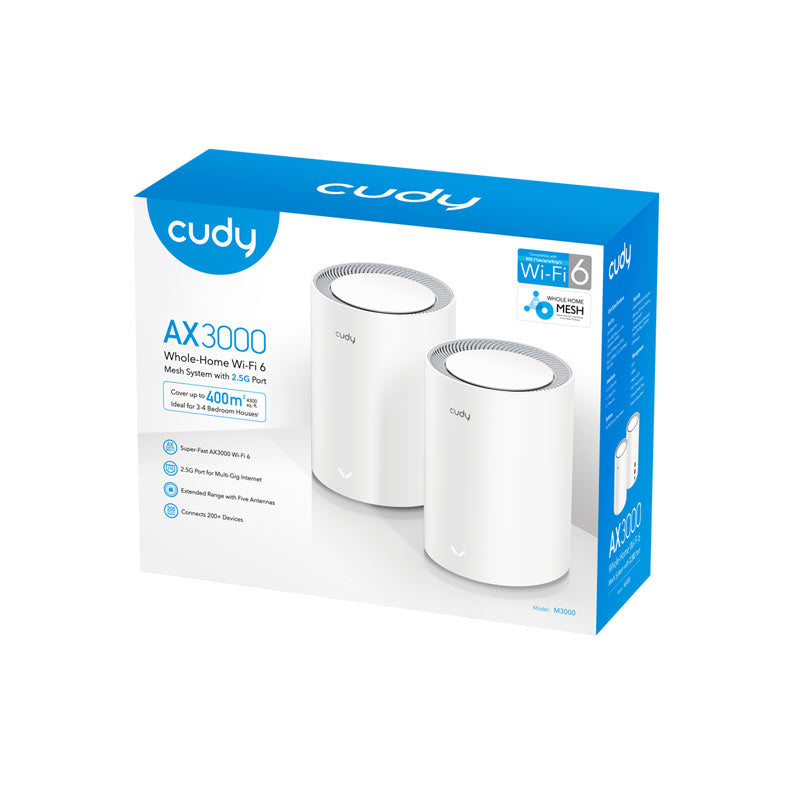 Cudy M3000 V2 AX3000 V2.0 WiFi 6 Mesh 2.5G Solution (2-Pack) By Cudy - Buy Now - AU $191.11 At The Tech Geeks Australia