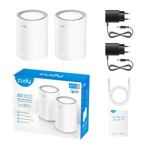 Cudy M3000 V2 AX3000 V2.0 WiFi 6 Mesh 2.5G Solution (2-Pack) By Cudy - Buy Now - AU $191.11 At The Tech Geeks Australia