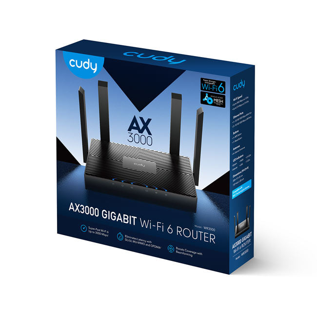 Cudy WR3000 AX3000 Gigabit WiFi 6 Mesh Router By Cudy - Buy Now - AU $92.76 At The Tech Geeks Australia