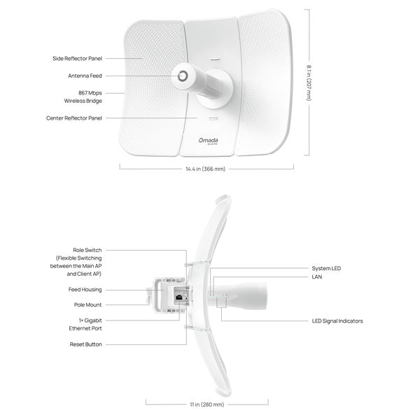 Beam Bridge 5 UR KIT TP-Link Omada 5GHz 867Mbps Ultra-Range Indoor/Outdoor Wireless Bridge By TP-LINK - Buy Now - AU $381.44 At The Tech Geeks Australia