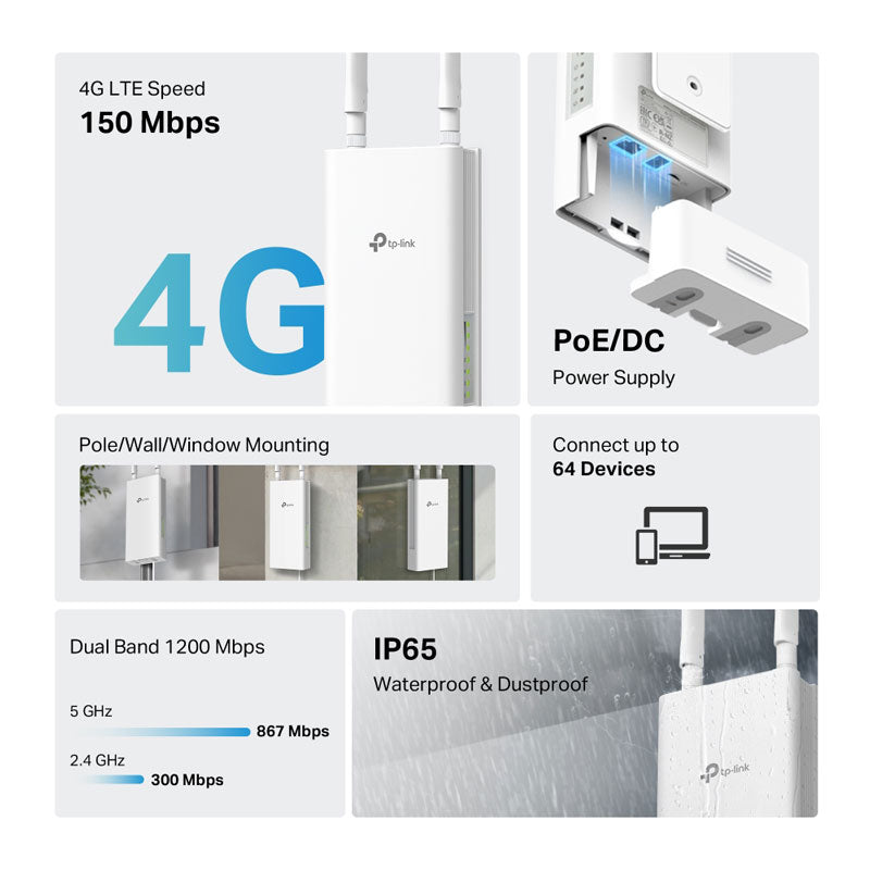 TP-Link Archer MR402-Outdoor 4G AC1200 Dual Band Wi-Fi Outdoor Router By TP-LINK - Buy Now - AU $227.75 At The Tech Geeks Australia