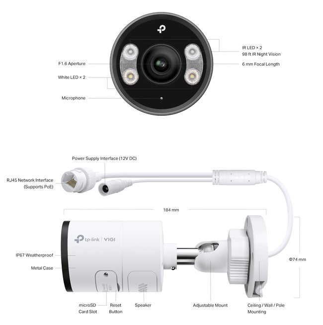 InSight S355 (6mm) TP-Link VIGI 5MP Outdoor Full-Colour Bullet Network Camera By TP-LINK - Buy Now - AU $171.82 At The Tech Geeks Australia