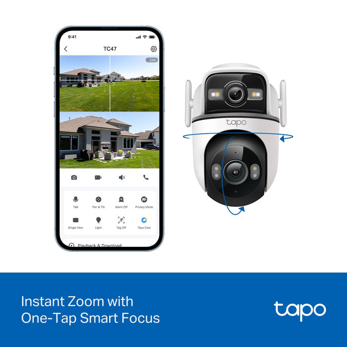 TC47 - TP-Link TAPO Outdoor Dual Lens Pan/Tilt Security Camera By TP-LINK - Buy Now - AU $176 At The Tech Geeks Australia