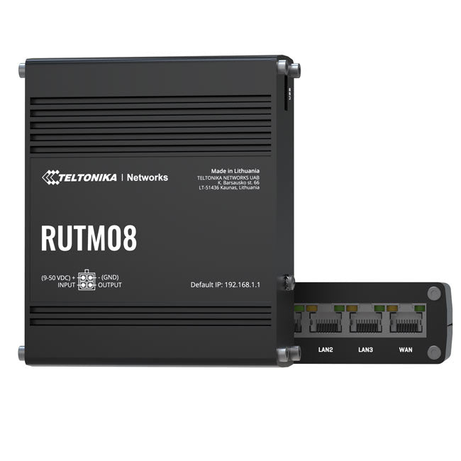 Teltonika RUTM08 Industrial Wired Router, 4 Gigabit RJ45 Ports,128 tag/port-based VLANs, PSU included By Teltonika - Buy Now - AU $161.28 At The Tech Geeks Australia