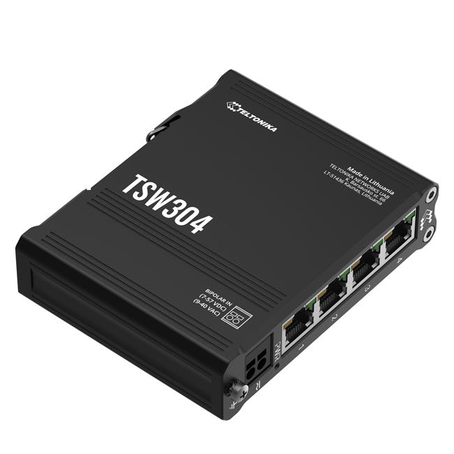 Teltonika TSW304 DIN Rail Ethernet Switch, 4x Gigabit Ethernet with speeds of up to 1000 Mbpsl, Wide Range of Voltages, PSU excluded By Teltonika - Buy Now - AU $129.92 At The Tech Geeks Australia