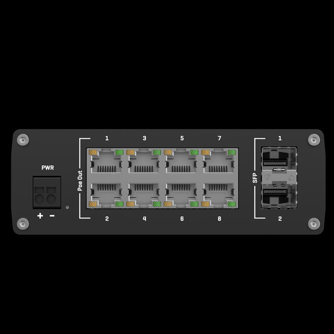 Teltonika TSW200 Industrial PoE+ Ethernet Switch, 2x SFP Ports, 8x PoE+ Ports with speeds up to 1000 Mbps, Power Up to 240 W, PSU excluded By Teltonika - Buy Now - AU $170.24 At The Tech Geeks Australia