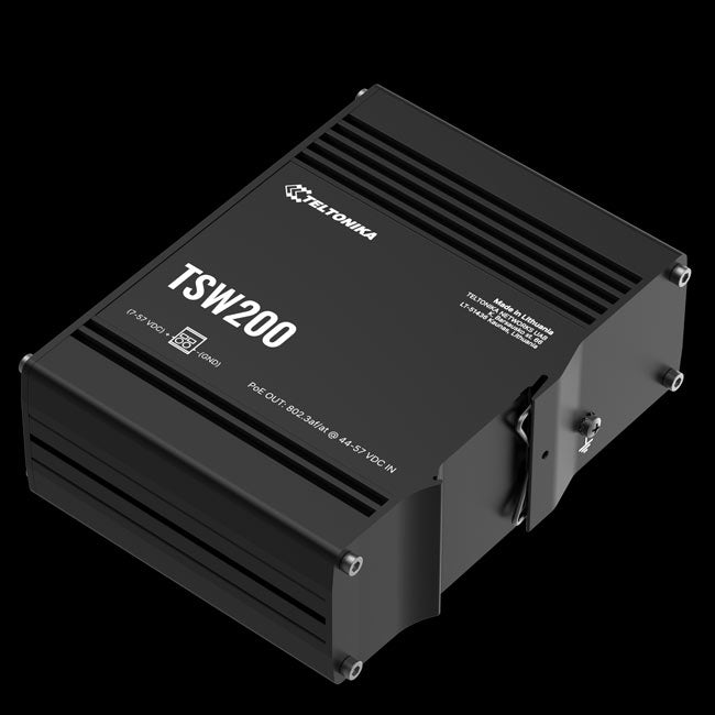 Teltonika TSW200 Industrial PoE+ Ethernet Switch, 2x SFP Ports, 8x PoE+ Ports with speeds up to 1000 Mbps, Power Up to 240 W, PSU excluded By Teltonika - Buy Now - AU $170.24 At The Tech Geeks Australia