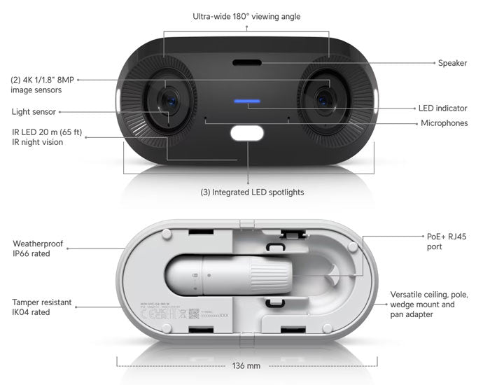 UVC-G6-180 Ubiquiti UniFi Protect G6 180° Panoramic AI Camera (White) By Ubiquiti - Buy Now - AU $731.50 At The Tech Geeks Australia