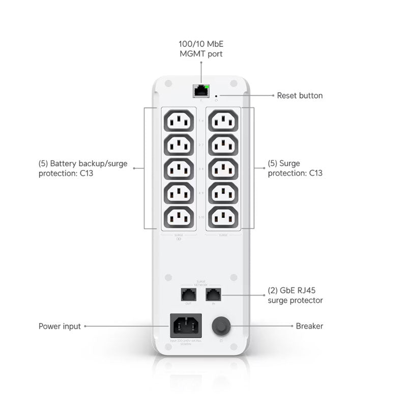 UPS-Tower Ubiquiti UniFi Managed 1kVA Uninterruptible Power Supply with 10 outlets and hot swappable battery By Ubiquiti - Buy Now - AU $425 At The Tech Geeks Australia