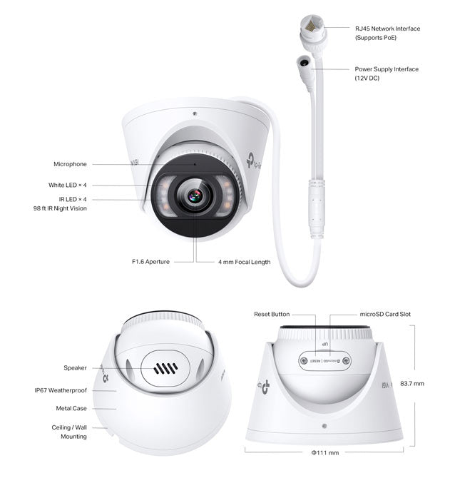 TP-Link InSight S455(4mm) VIGI 5MP Full-Colour Turret Network Camera By TP-LINK - Buy Now - AU $146.25 At The Tech Geeks Australia