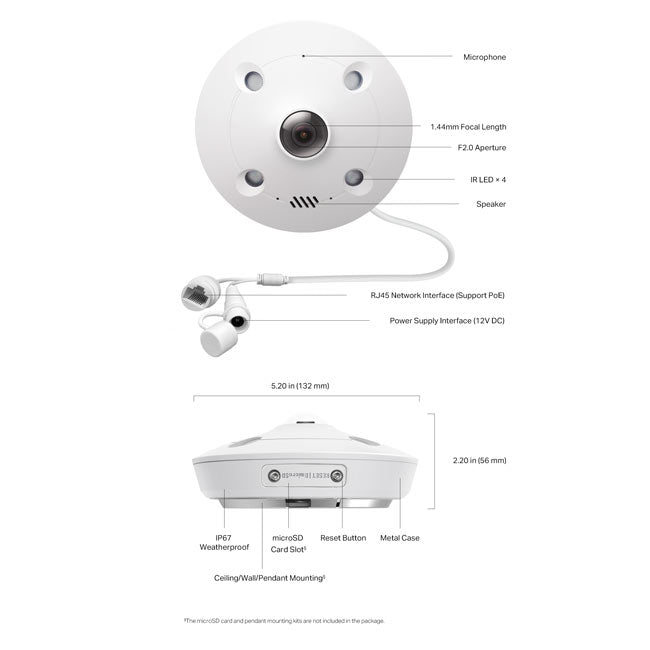 InSight S655I TP-Link VIGI 5MP IR Fisheye Network Camera By TP-LINK - Buy Now - AU $317.27 At The Tech Geeks Australia