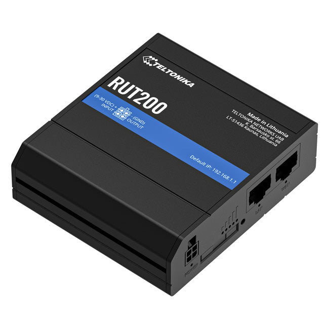 Teltonika RUT200 Industrial Cellular Router, WAN Failover, Compact and Reliable Industrial 4G LTE Router/Firewall, PSU included By Teltonika - Buy Now - AU $199.36 At The Tech Geeks Australia