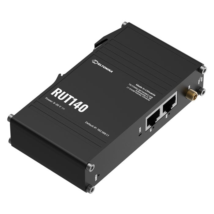Teltonika RUT140 Industrial Ethernet Router, Wi-Fi 4, 1x3-Pin Power Connector, Integrated DIN rail bracket, Remote Management, PSU excluded By Teltonika - Buy Now - AU $113.12 At The Tech Geeks Australia