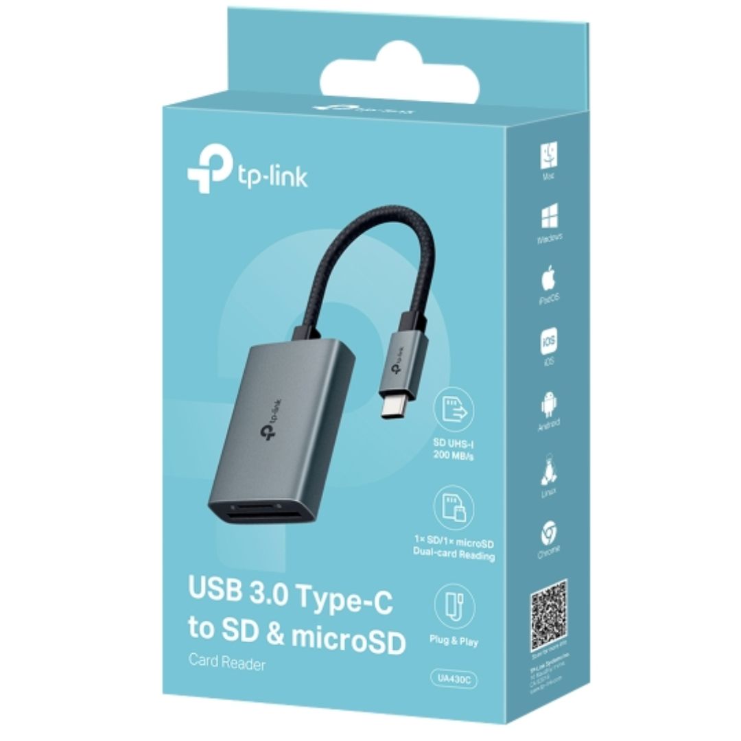 TP-Link UA430C USB 3.0 Type-C to SD & microSD 3.0 Card Reader By TP-LINK - Buy Now - AU $21.58 At The Tech Geeks Australia