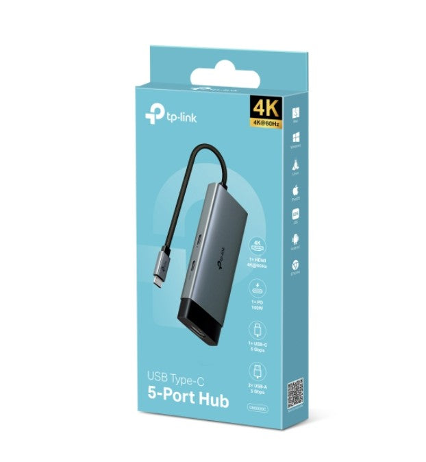 TP-Link UH5020C USB Type-C 5 in 1 Hub, 4K@60Hz HDMI, 100W Power Delivery, 1— USB-C Data Port, 2— USB-A Data Ports. By TP-LINK - Buy Now - AU $43.82 At The Tech Geeks Australia