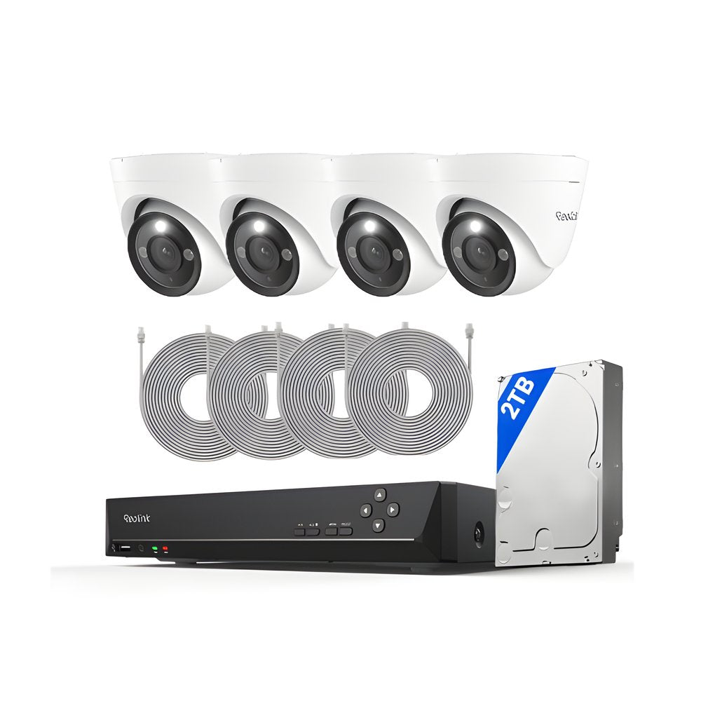 RLK8-1200D4-A - Reolink 12MP UHD PoE Security Camera System with Perimeter Protection (New Version)