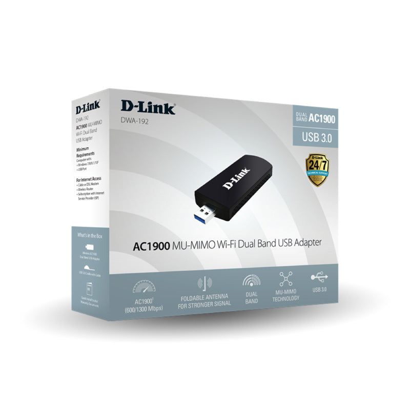 DWA-192 DSAU D-Link AC1900 MU-MIMO WiFi Dual Band USB Adapter By D-Link - Buy Now - AU $125.37 At The Tech Geeks Australia