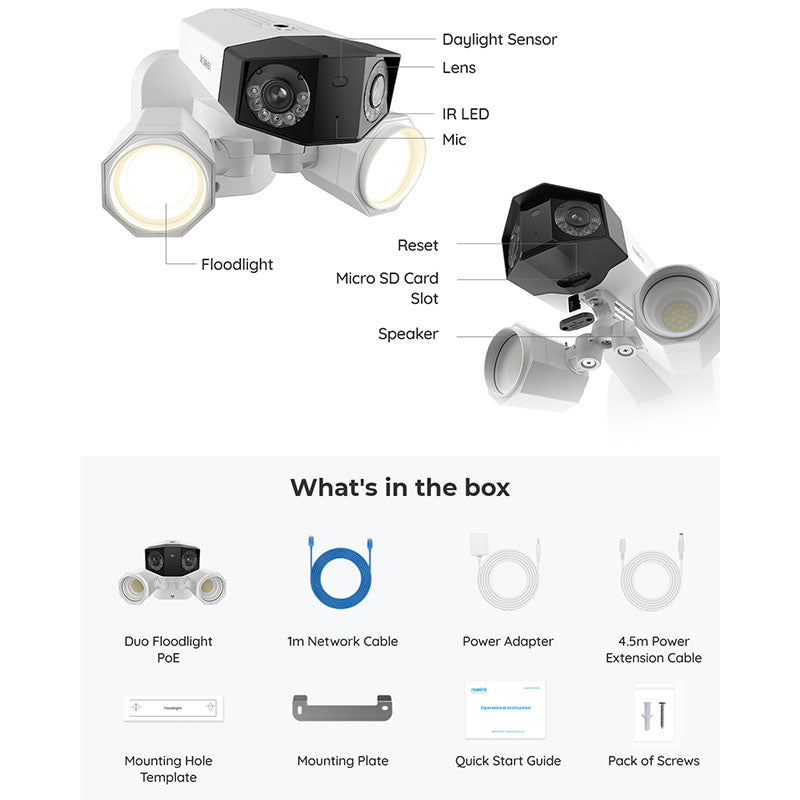 Duo-Floodlight-PoE Reolink 4K PoE Floodlight Camera with Dual Lens By Reolink - Buy Now - AU $213.77 At The Tech Geeks Australia