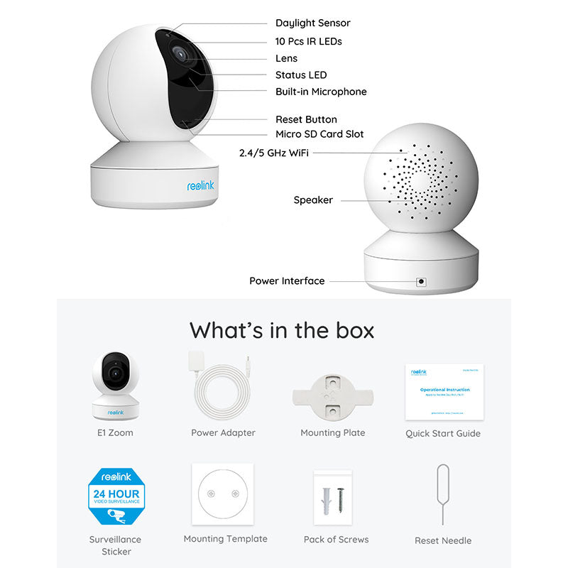 E1-Zoom Reolink 4K 8MP Dual-Band Wi-Fi 6 PTZ Indoor Camera with Auto Tracking By Reolink - Buy Now - AU $118.76 At The Tech Geeks Australia